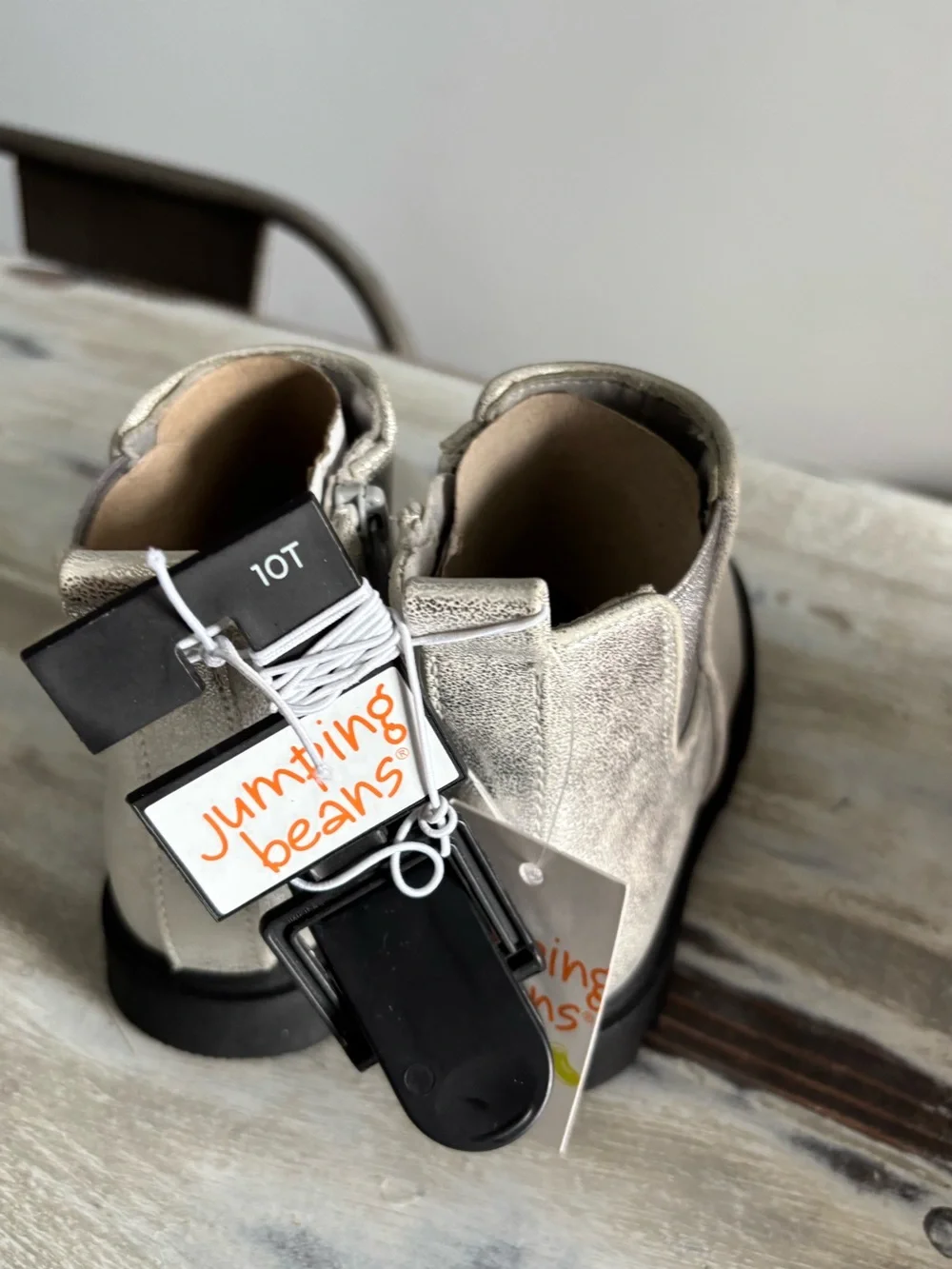NWT Jumping Beans Silver Metallic Toddler Boots 10T